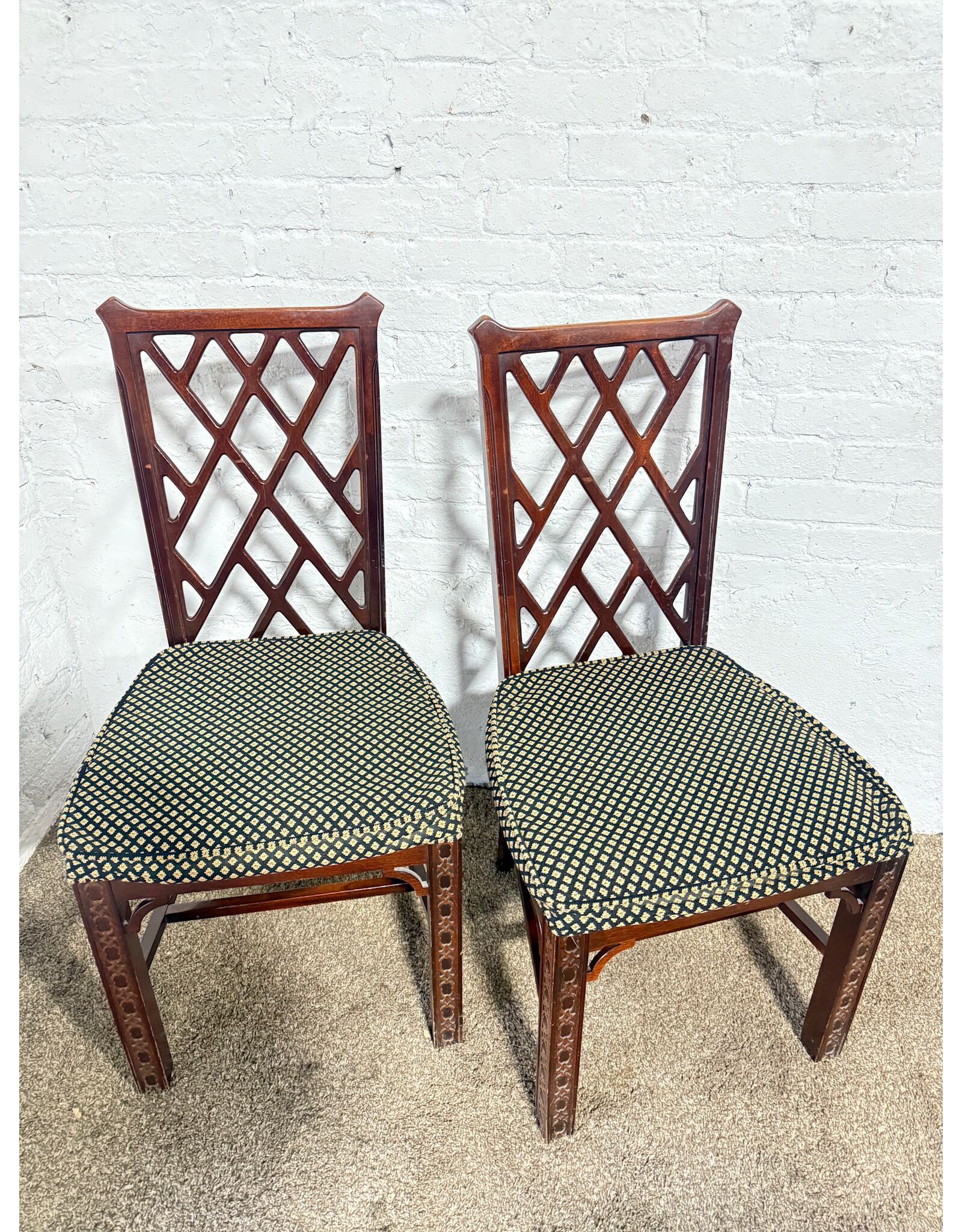Chinese Chippendale Style Dining Side Chair
