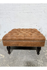 Distressed Large Tufted Coffee Table Ottoman Distressed Large Tufted Coffee Table Ottoman