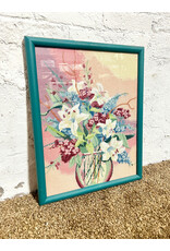 Saturation on Low, framed needlepoint