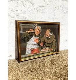 Soup Season, framed needlepoint