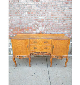 Burl Maple Wood French Art Deco Style Sideboard