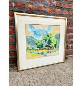 Knoll in the Distance, framed pastel on paper, sgnd Carl E. Jill