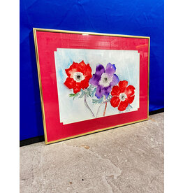 Pop of Purple, framed watercolor painting
