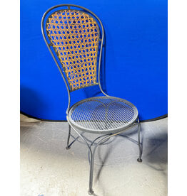 Wrought Iron Cane Back Bistro Chair
