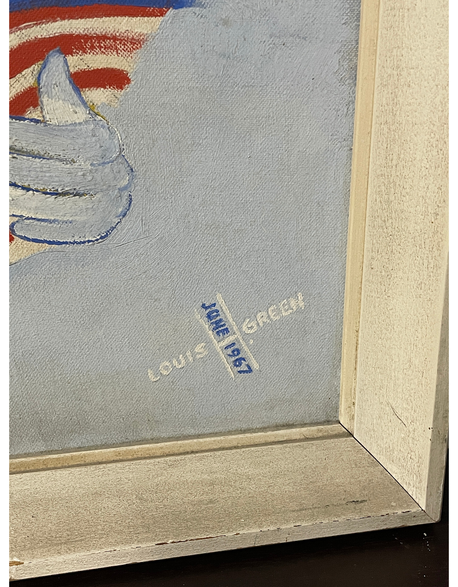 To Jay With Love, framed oil on board, sgnd Louis Green June 1967