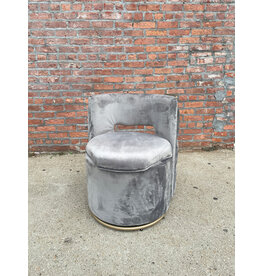 Tainoki Grey Velvet Motion Swivel Chair