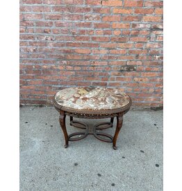 Carved Chinese 2-tier Marble Top Table