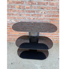 Small Black 3-Tier Glass Tv Console Stand
