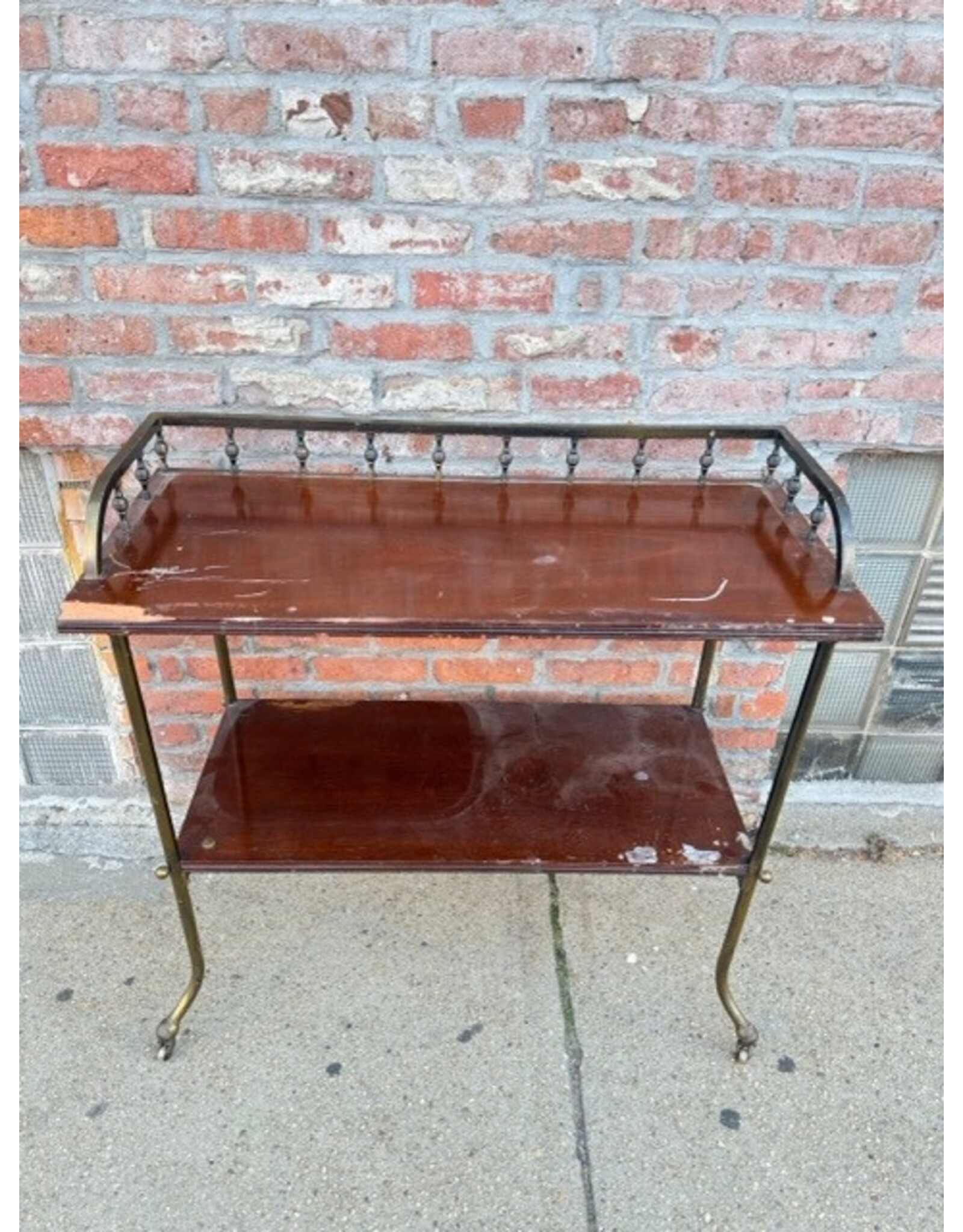 Mahogany Victorian 2 Tier Serving Table