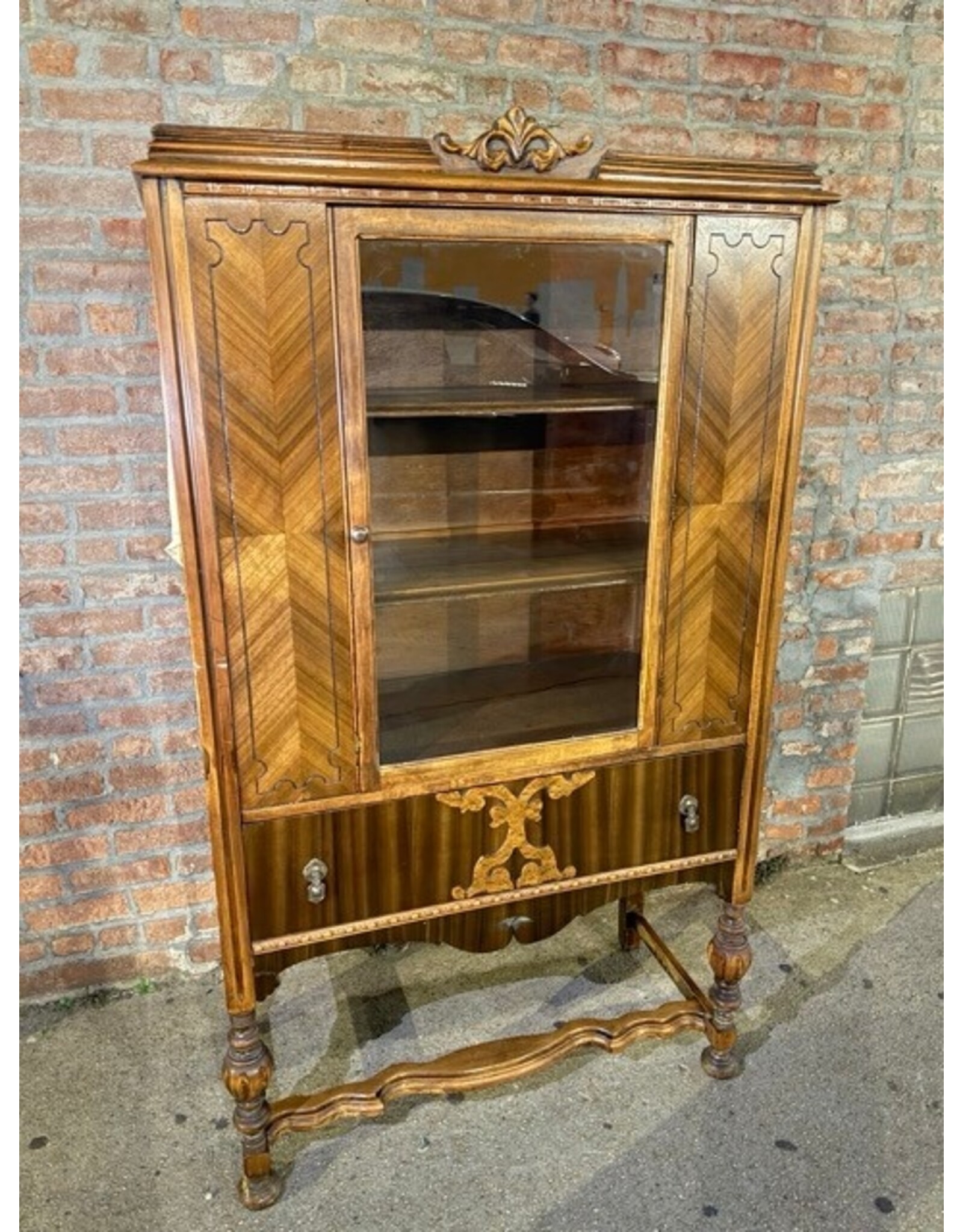 Large Wood Decorative China Cabinet