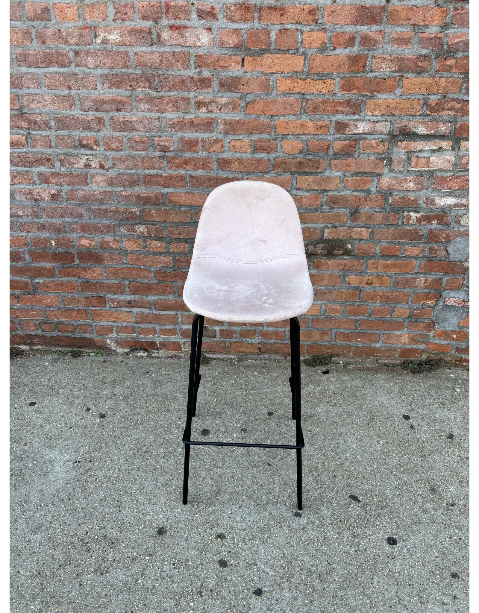 Pink Suede Barstool