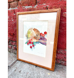 Countertop, framed watercolor painting, sgnd Carolyn Gregory