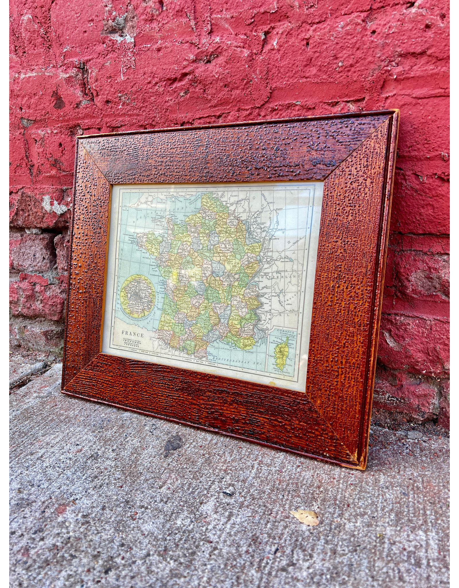 Framed Vintage Style Map of France