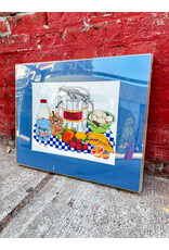 Grocery Haul, framed cross stitch
