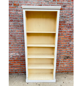 Solid Wood 5-Shelf White Bookcase