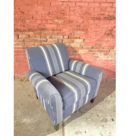 Ethan Allen Blue Striped Lounge Chair