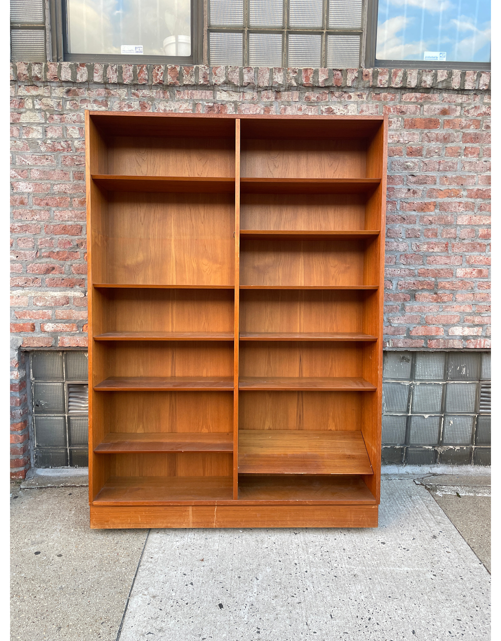 Poul Hundevad 1960s Double Wide Teak Danish Mid-Century Modern Book Shelf