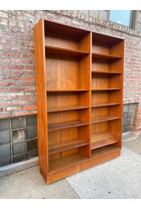 Poul Hundevad 1960s Double Wide Teak Danish Mid-Century Modern Book Shelf