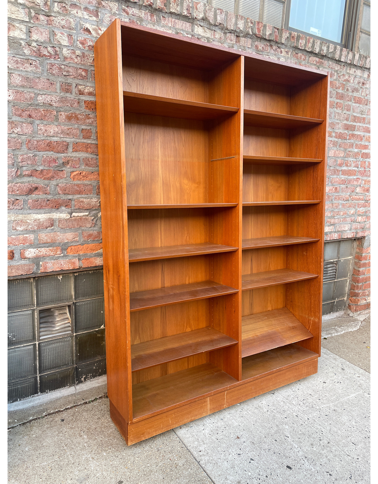 Poul Hundevad 1960s Double Wide Teak Danish Mid-Century Modern Book Shelf
