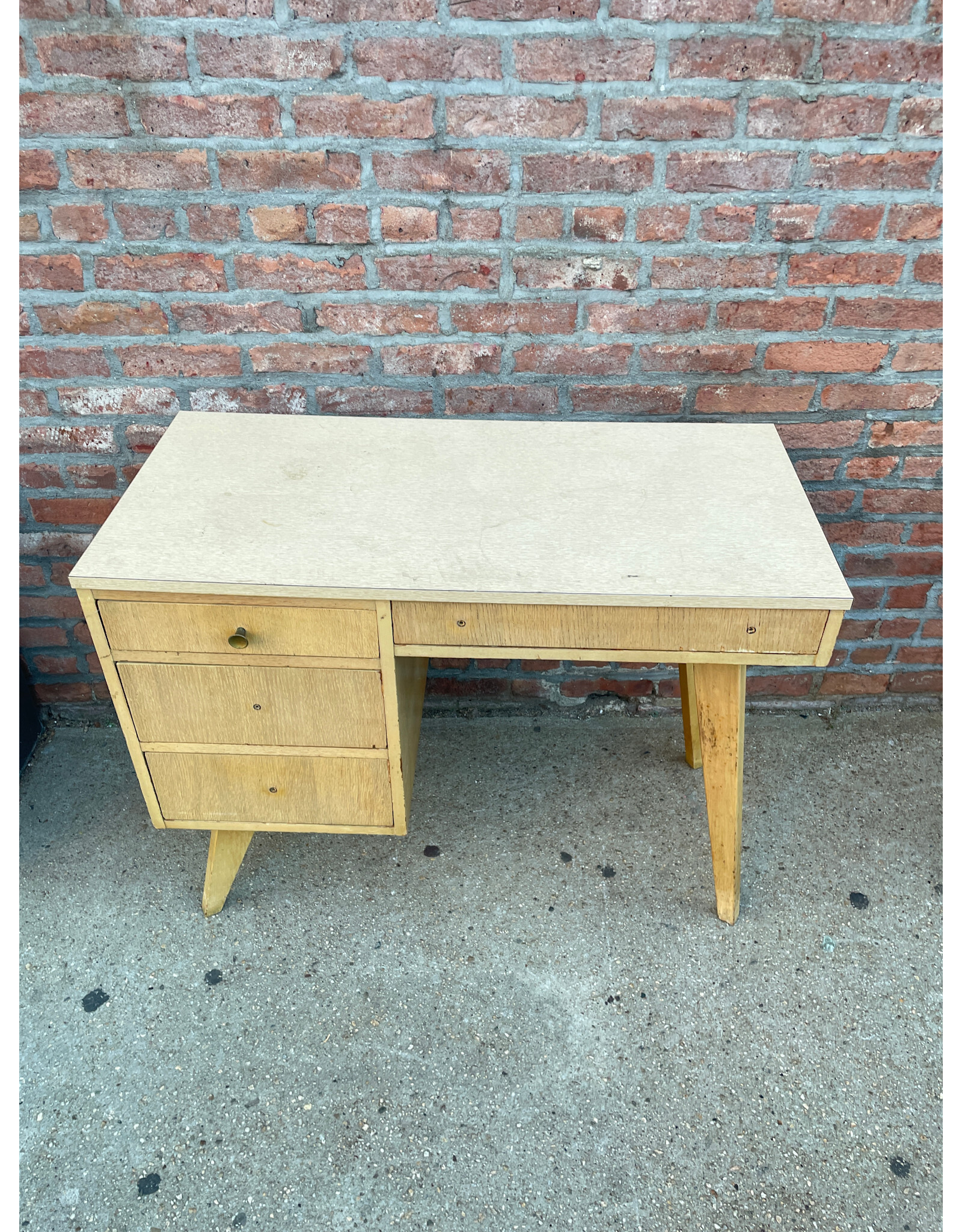 Birch Wood Mid Century Desk