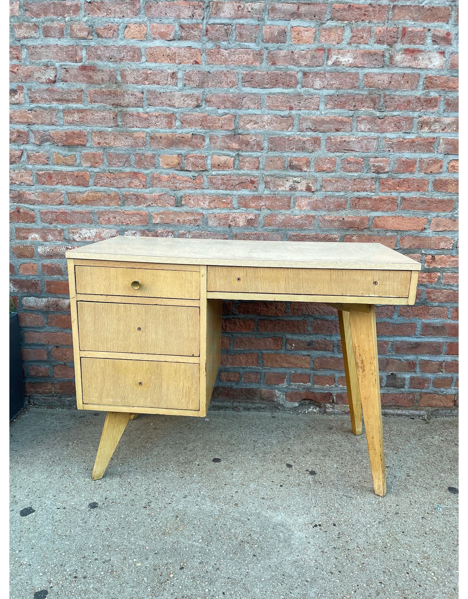 Birch Wood Mid Century Desk