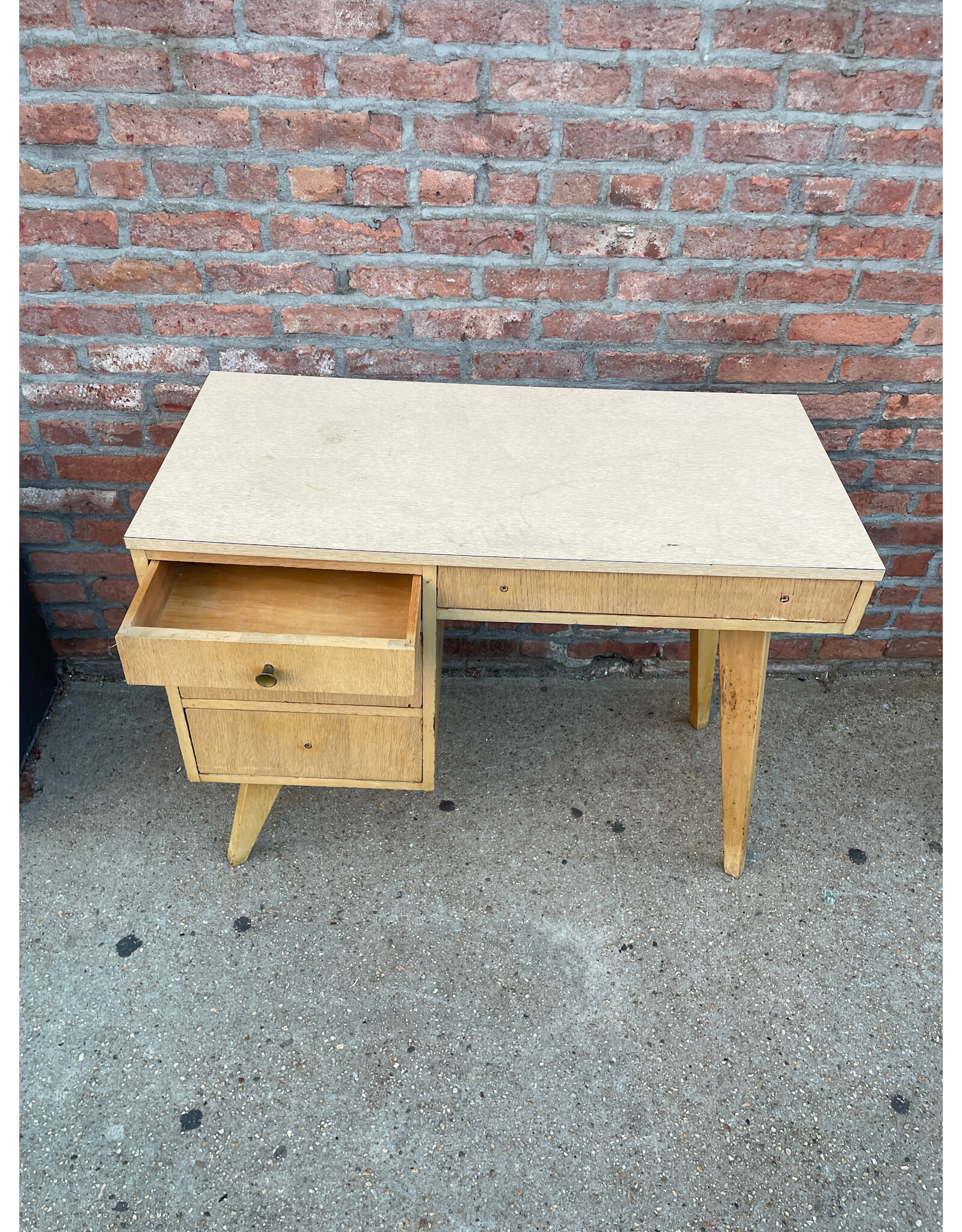 Birch Wood Mid Century Desk