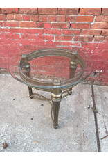 Galloway Pewter Round End Table with Glass Top