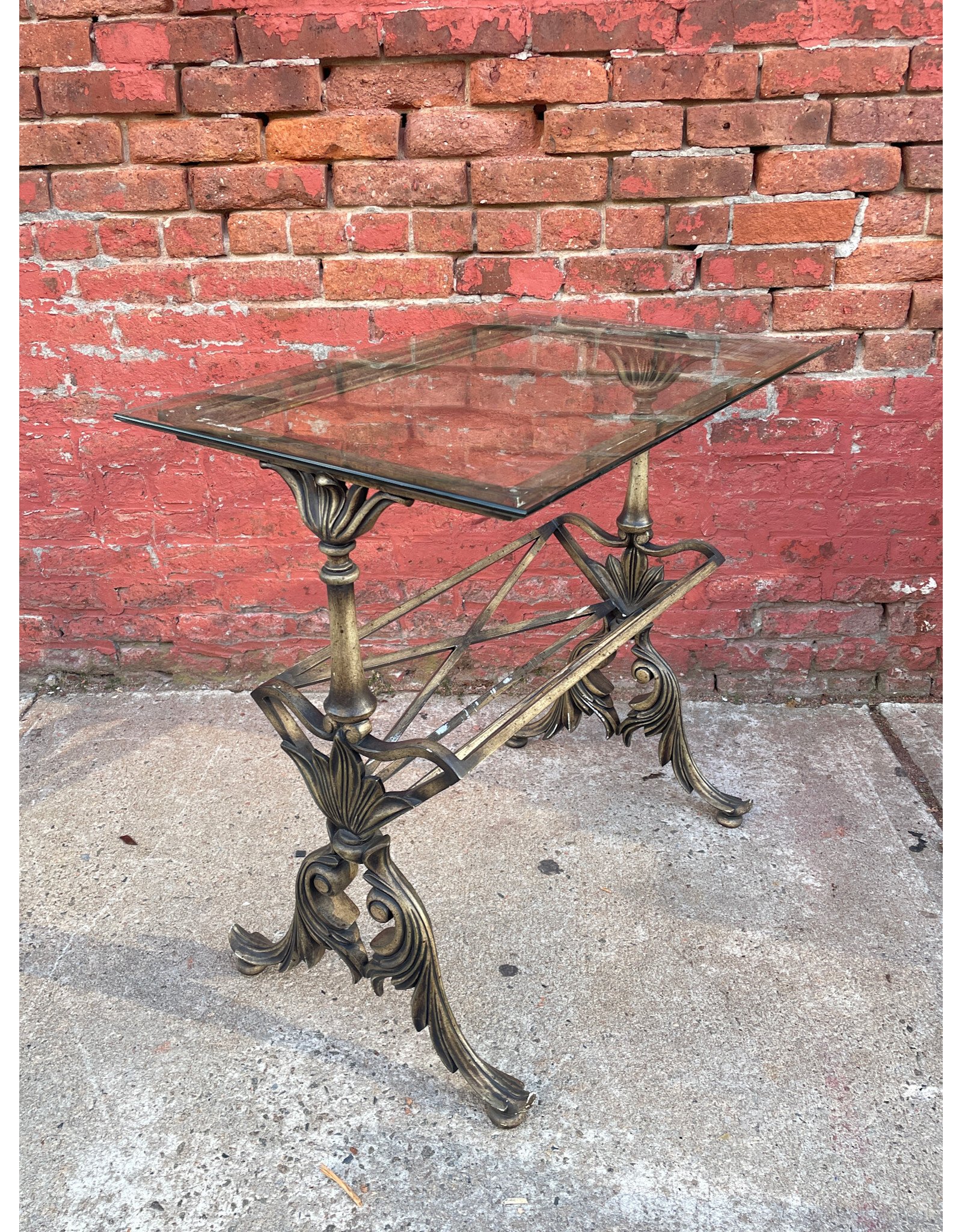 Two level Galloway Rectangle End Table with Glass Top