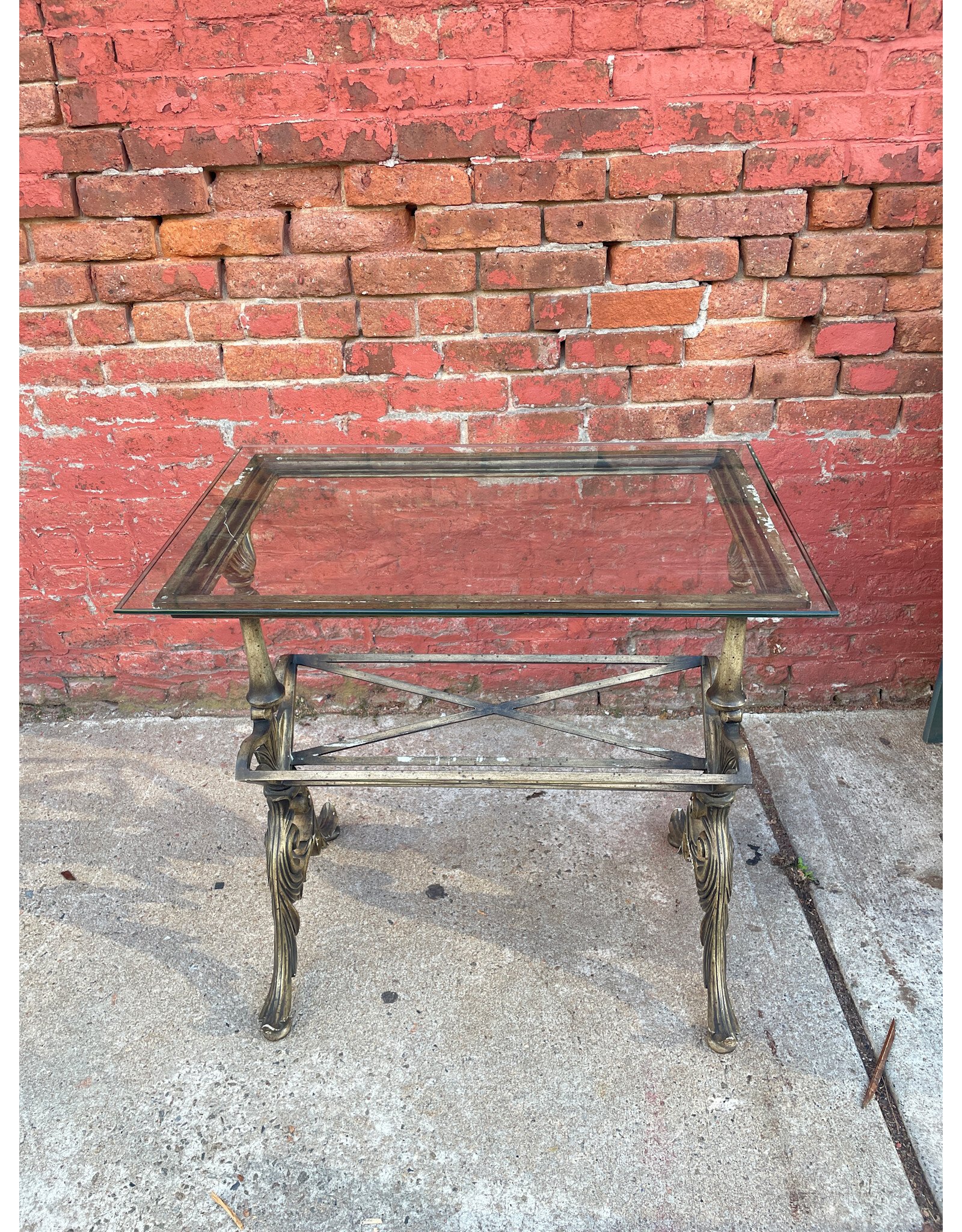 Two level Galloway Rectangle End Table with Glass Top