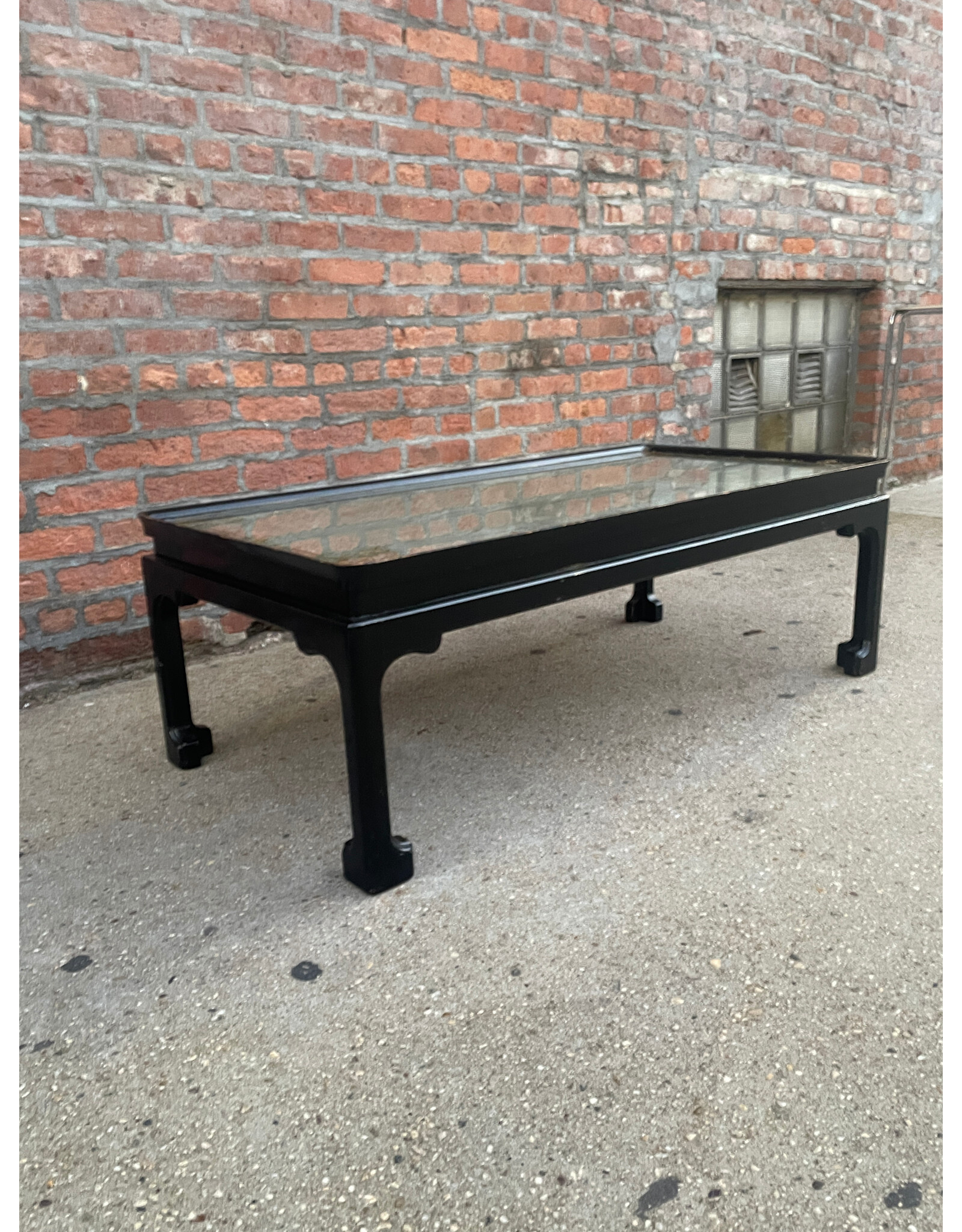 Late Art Deco Silver and Gold Leaf Coffee Table Attributed to Maison Jansen
