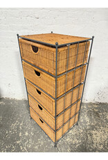 Wicker & Iron 5-Drawer Storage Chest