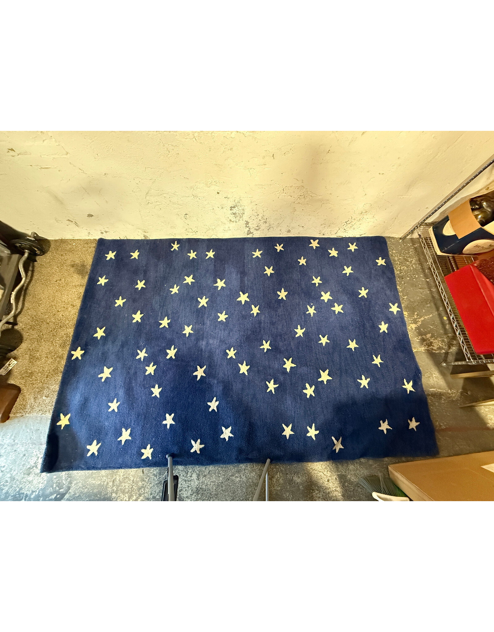 Pottery Barn The Stars Out Tufted Blue Wool Rug