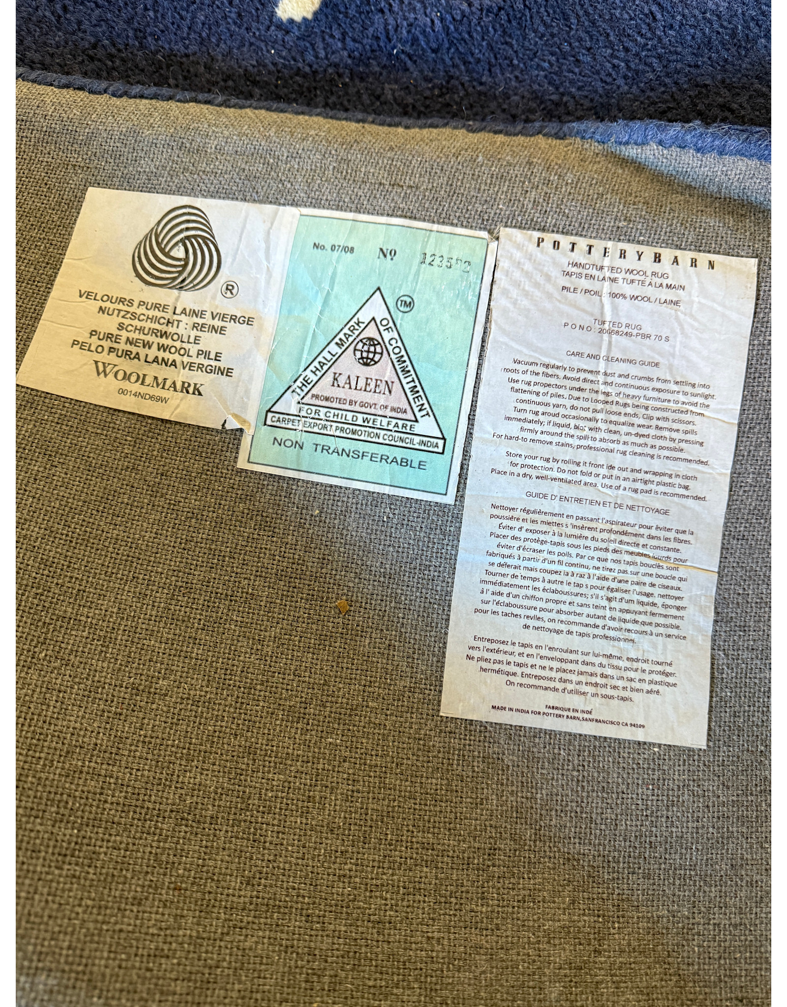 Pottery Barn The Stars Out Tufted Blue Wool Rug