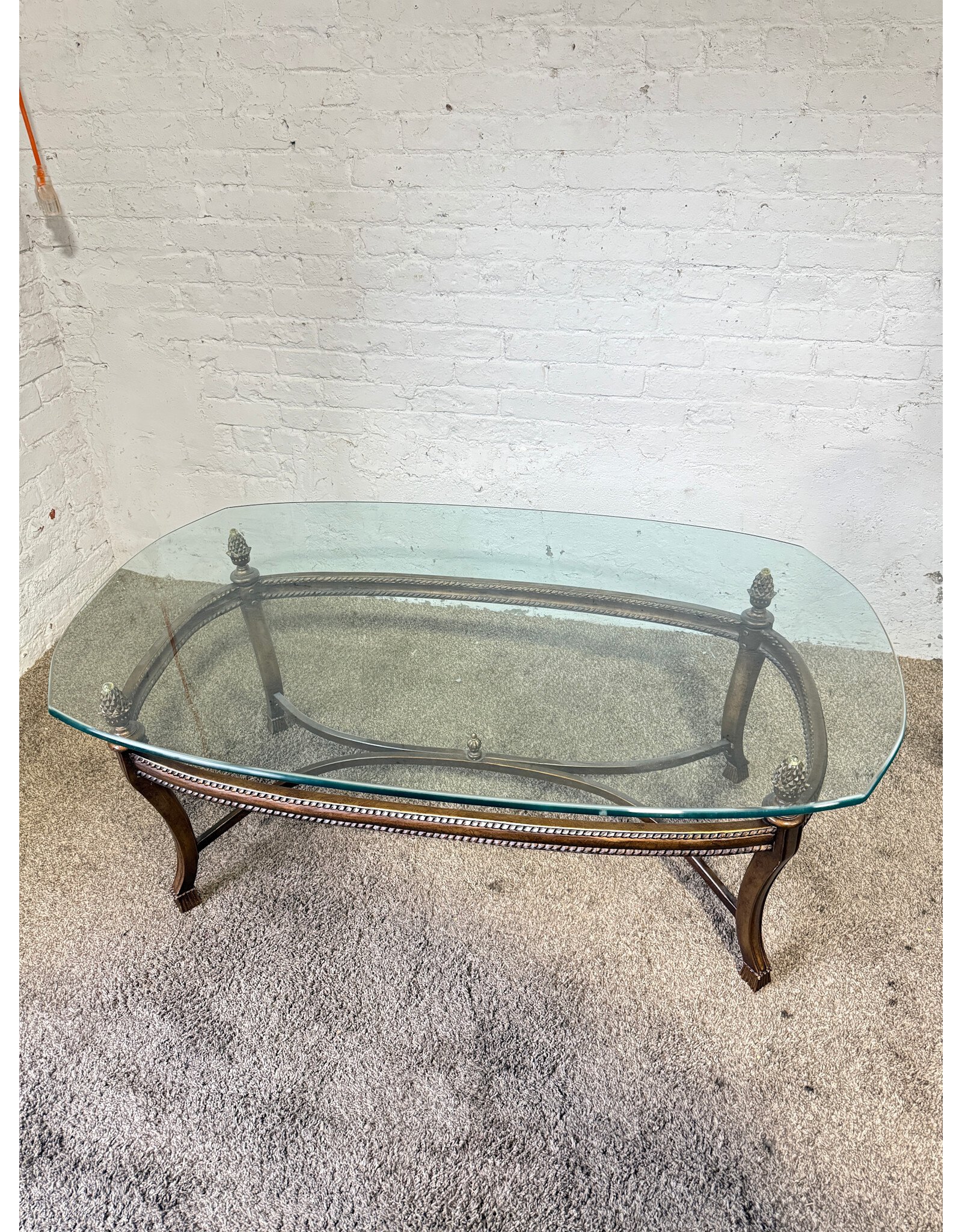 Oval Glass Top Coffee Table