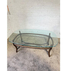 Oval Glass Top Coffee Table