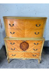 Art Deco 5-Drawer Chest of Drawers in Goldish Yellow
