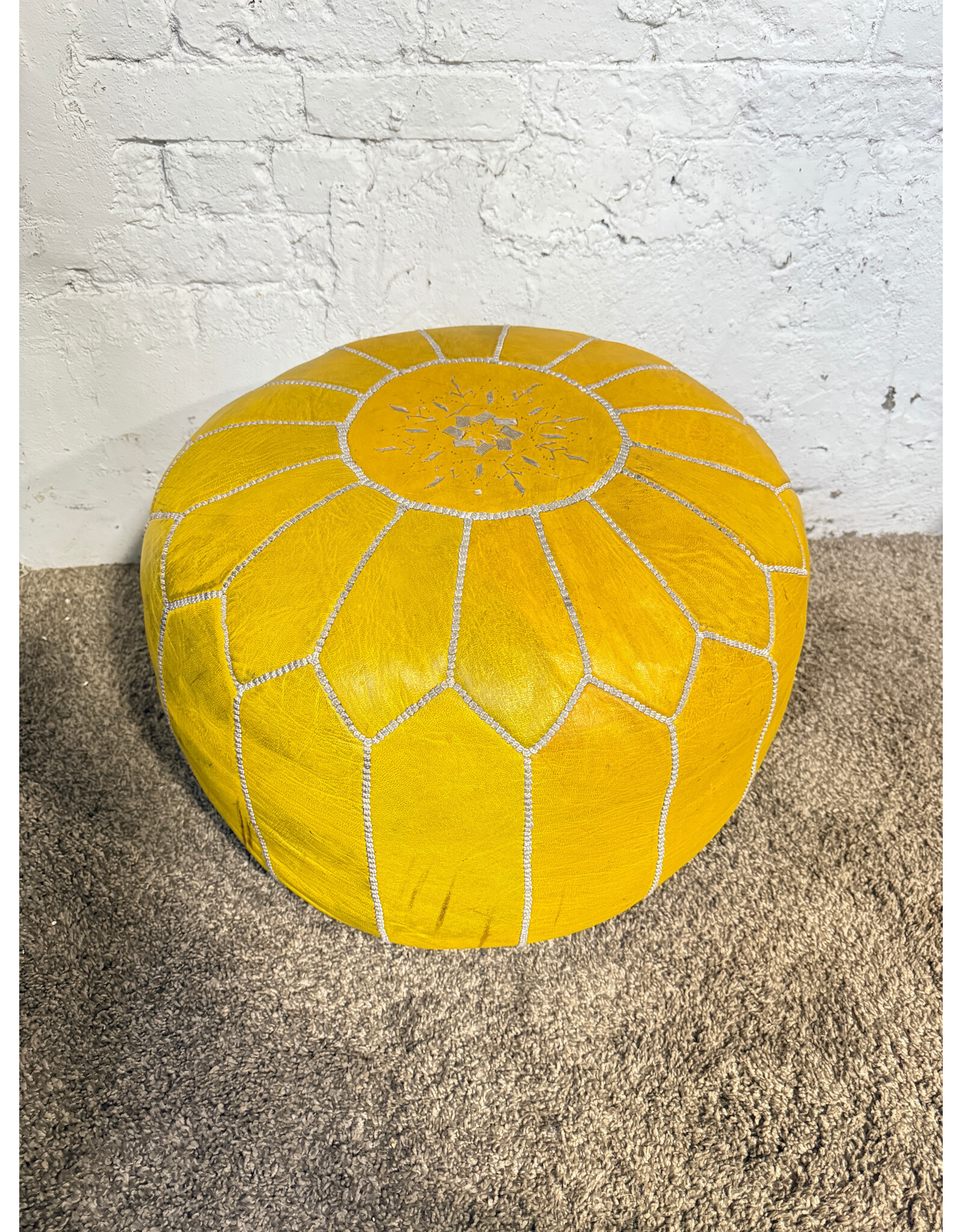 Moroccan Yellow Pouf