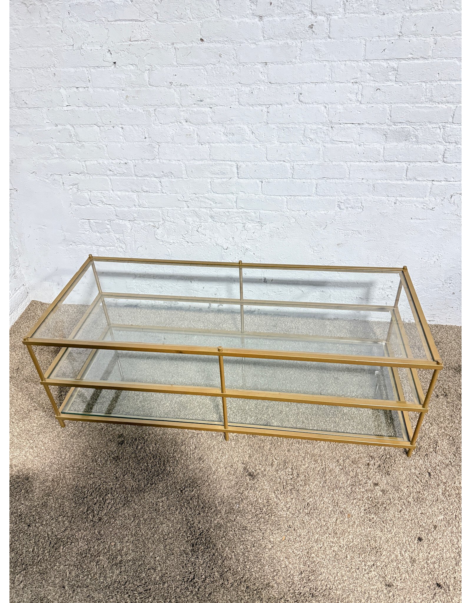 Three Tier Gold Frame 48" Coffee Table