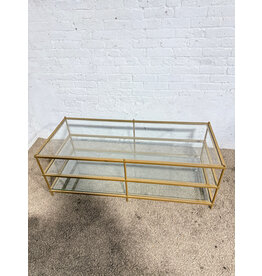 Three Tier Gold Frame 48" Coffee Table