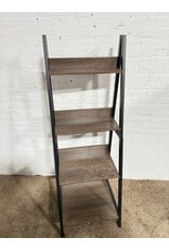 4 Tier Dark Brown Leaning Ladder Bookcase