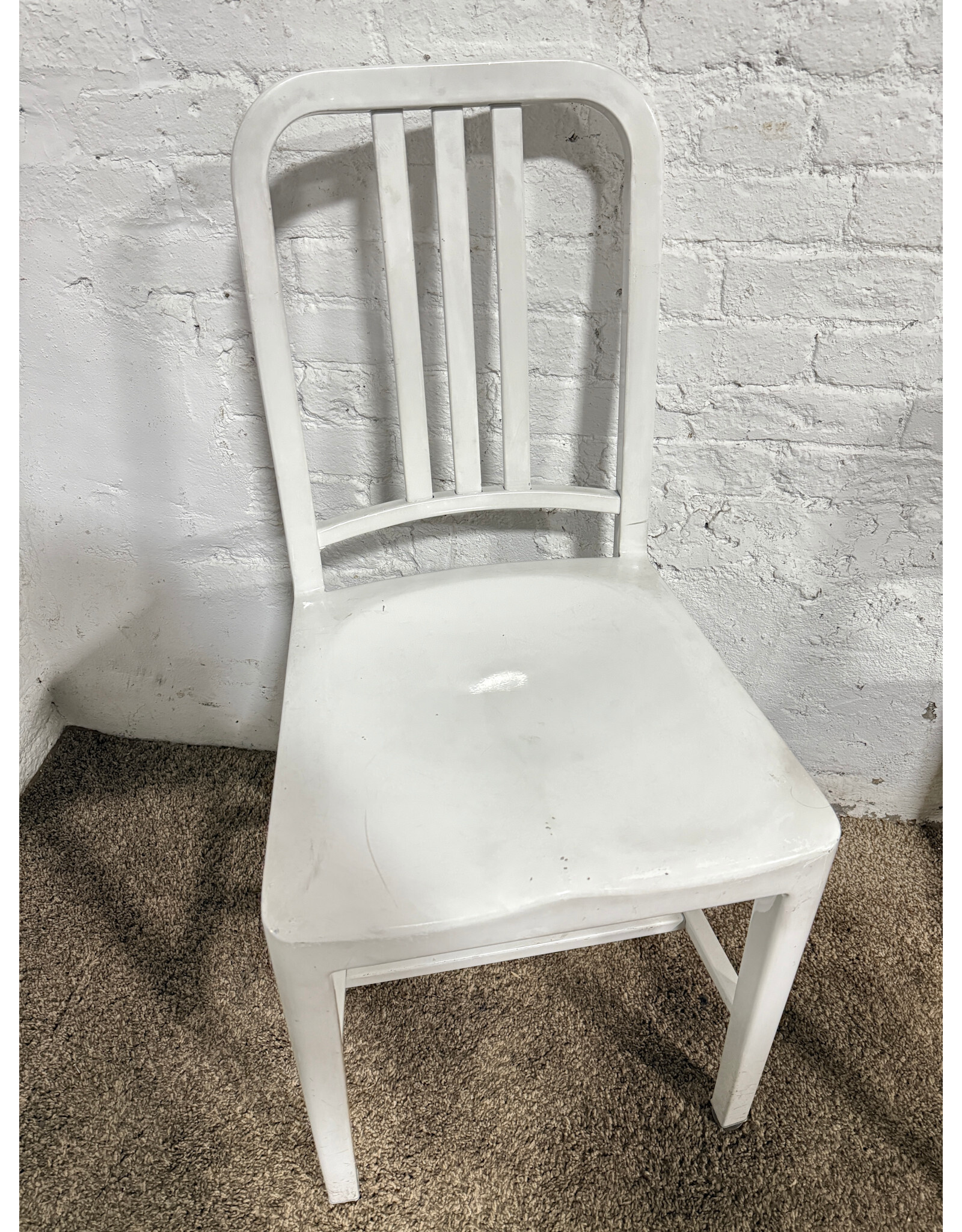 Emeco 111 Navy Chair in White