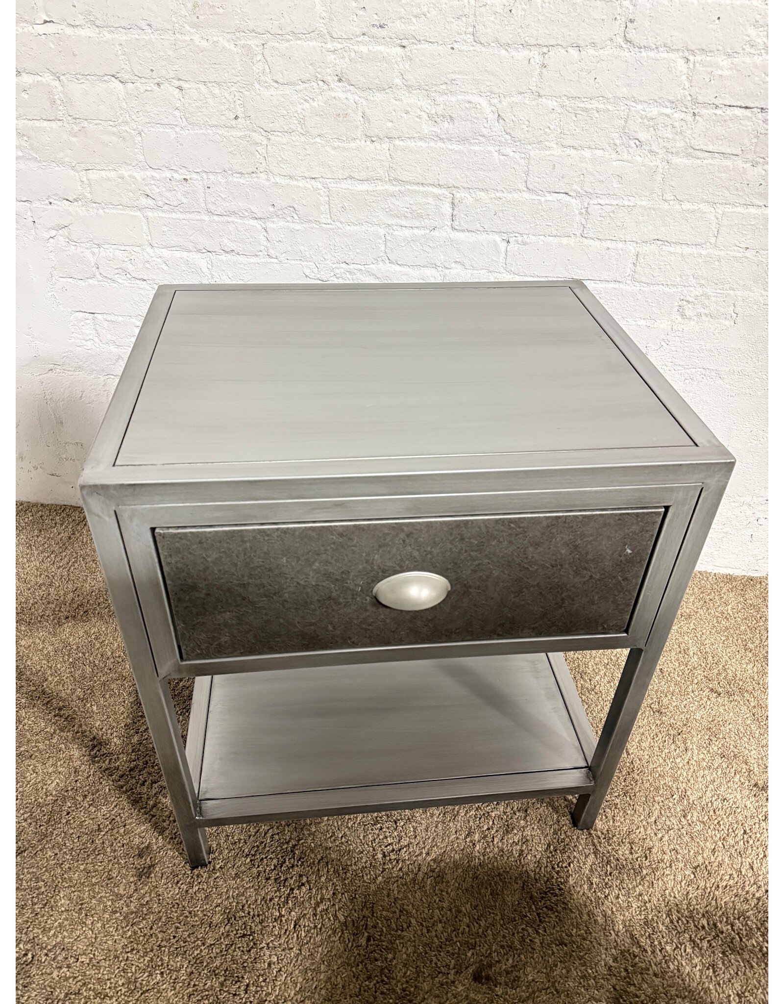 1 Drawer Grey Nightstand