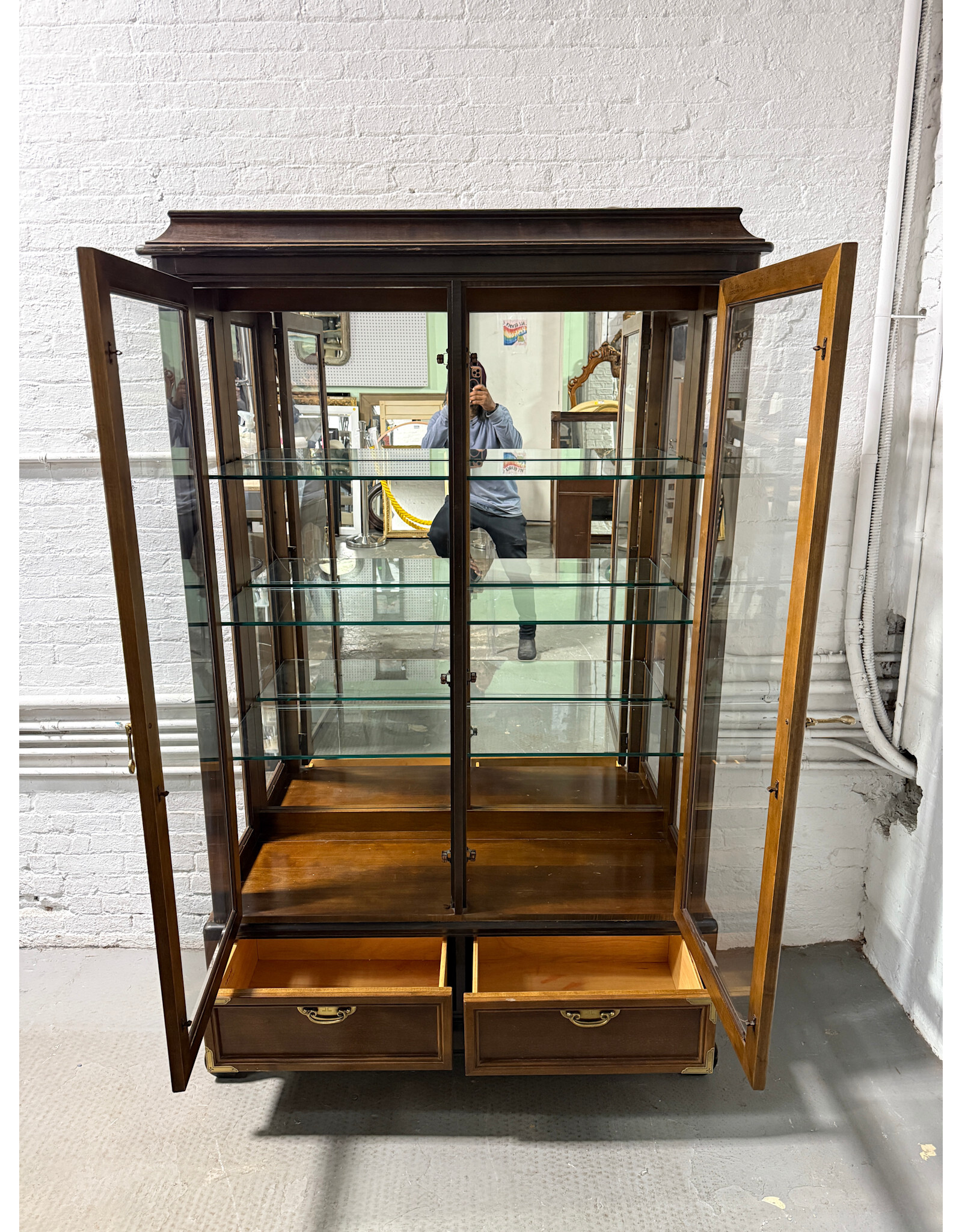 Ming Dynasty Curio Display Storage Cabinet by Broyhill Premier