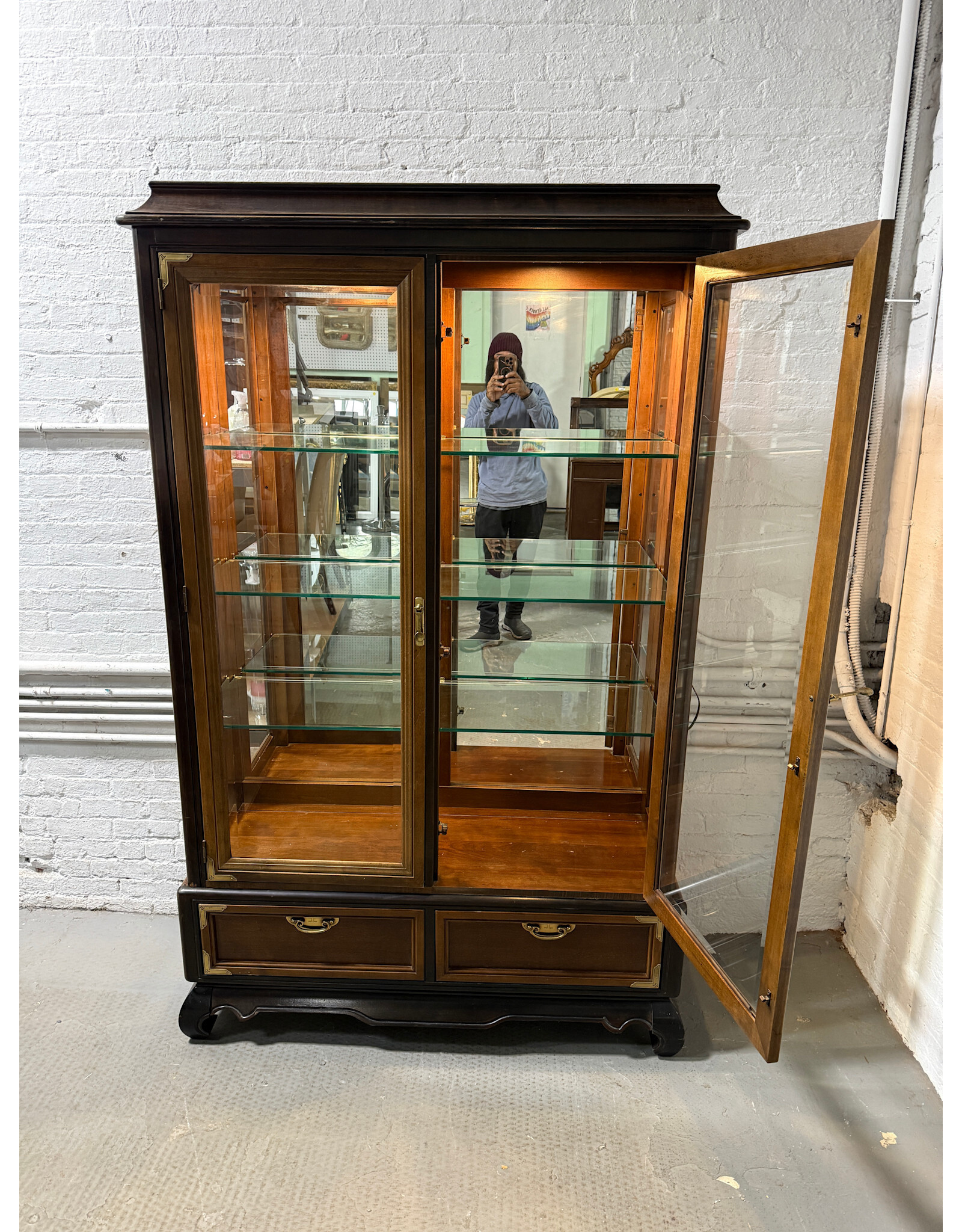 Ming Dynasty Curio Display Storage Cabinet by Broyhill Premier