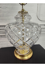 Vintage American Crystal Lamps Inc. Blown and Diamond Cut Full Lead Crystal Table Lamp