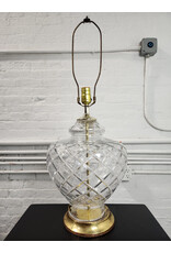 Vintage American Crystal Lamps Inc. Blown and Diamond Cut Full Lead Crystal Table Lamp