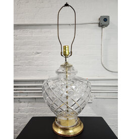Vintage American Crystal Lamps Inc. Blown and Diamond Cut Full Lead Crystal Table Lamp