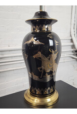 MCM Famille Noir Ginger Jar Black and Gold Table Lamp