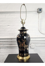 MCM Famille Noir Ginger Jar Black and Gold Table Lamp