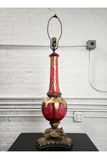Antique Cranberry Glass Table Lamp